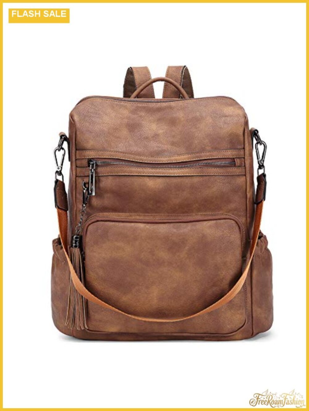 Vegan Leather Convertible Backpack Purse for Women, Travel Work Bag